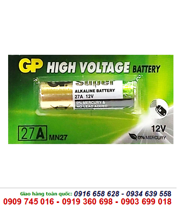 GP High Voltage 27A, Pin 12V GP High Voltage 27A, A27, MN27 Alkaline chính hãng